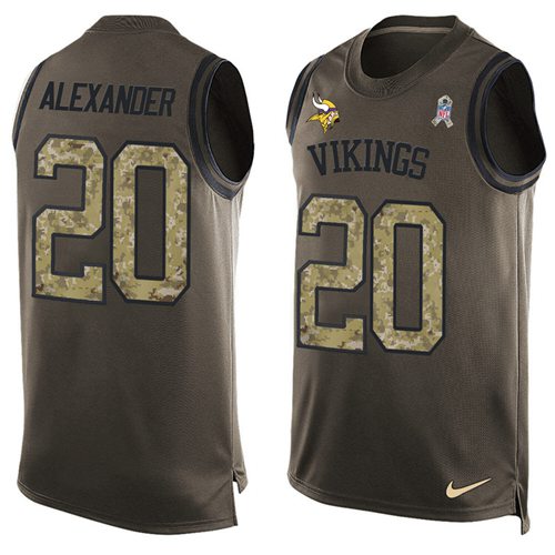 Nike Vikings #20 Mackensie Alexander Green Men's Stitched NFL Limited Salute To Service Tank Top Jersey - Click Image to Close